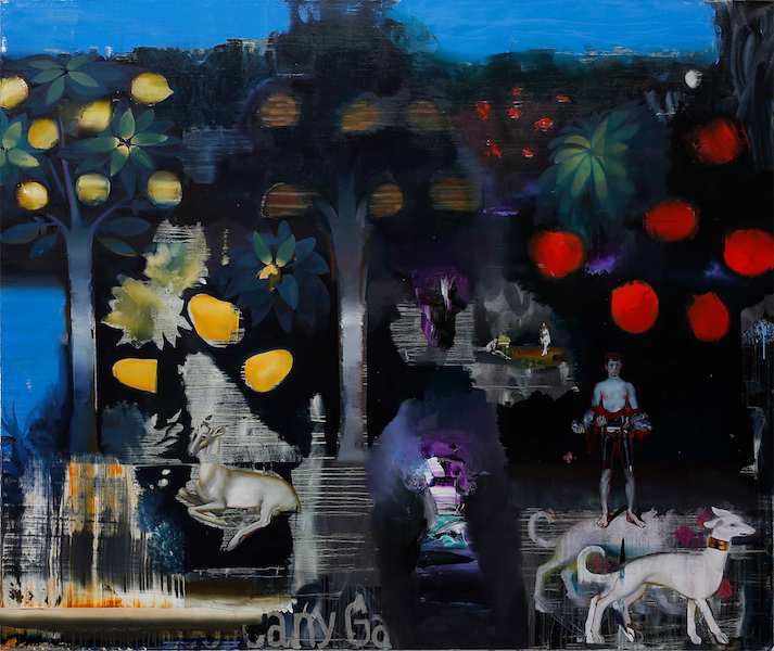 Rayk Goetze: The Weiher, 2021, oil and acrylic on canvas, 200 x 240 cm

