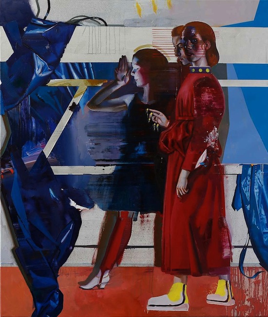 Rayk Goetze: Zustand [3], 2019, Öl und Acryl auf Leinwand, 130 x 110 cm

