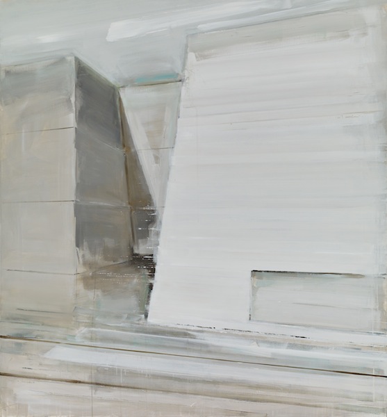 André Deloar: Einschnitt, 2015, Acryl und Öl auf Leinwand, 140 x 130 cm

