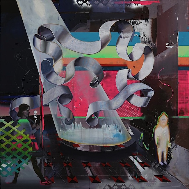 Rayk Goetze: [Set], 2017, Öl und Acryl auf Leinwand, 200 x 200 cm
