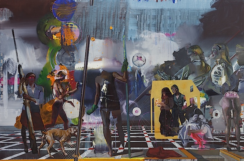 Rayk Goetze: Der Schaitrain, 2016, Öl und Acryl auf Leinwand, 200 x 300 cm 

