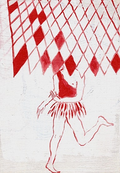 Claudia Rößger: Markise, 2015, Öl auf Karton, gerahmt, 23 x 16 cm

