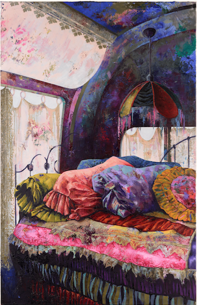 Katrin Heichel: Caravan, 2018, Öl auf Leinwand, 180 x 115 cm

