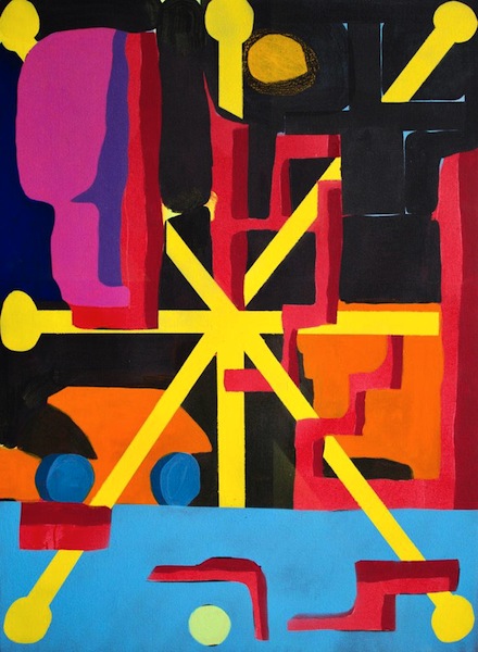 John Berry: Beacon, 2019, acrylic, spray paint and flashe on canvas, 110 x 80 cm

