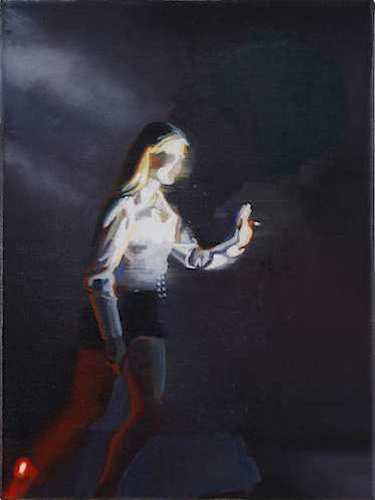 Rayk Goetze: Gruß 2, 2020, Öl auf Leinwand, 40 x 30 cm

