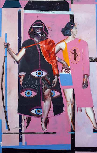 Rayk Goetze: The Artist [Coat of Grayson P.], 2019 
Öl, Acryl auf Leinwand, 200 x 125 cm 

