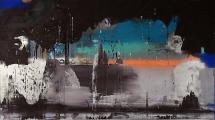 Rayk Goetze: Stätte, 2014, oil and acrylic on canvas, 180 x 320 cm
