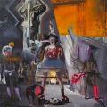 Rayk Goetze: Guardinfante, 2016, oil and acrylic on canvas, 200 x 200 cm
