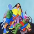 Ivana de Vivanco: Ronda, 2020, oil on canvas, 190 x 190 cm

