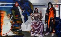 Rayk Goetze: Diptych 1, 2019, Öl auf Leinwand, 130 x 220 cm [2-teilig]


