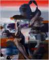 Rayk Goetze: Flight 1, 2021, Öl und Acryl auf Leinwand, 100 x 80 cm  

