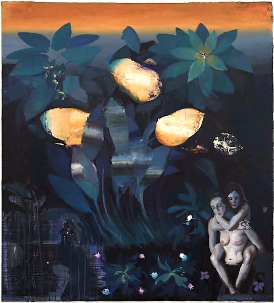 Rayk Goetze: Vertreibung, 2021, Öl und Acryl auf Leinwand, 137 x 123 cm

