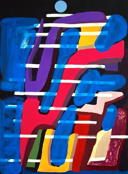 John Berry: Coldpress, 2019, acrylic and flashe on canvas, 110 x 80 cm

