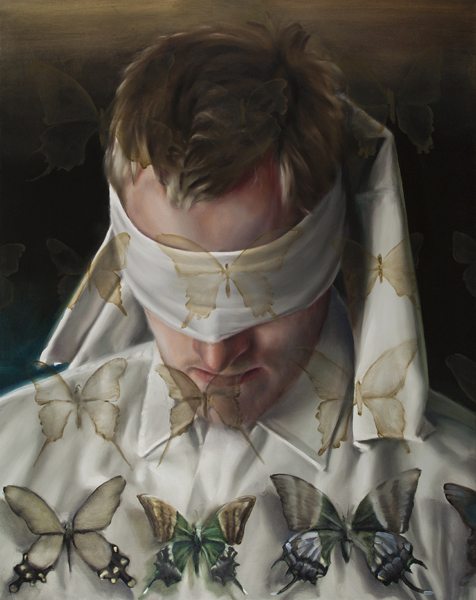 David O´Kane: Blindfold Taxonomy, 2012, Öl auf Leinwand, 100 x 80 cm 
/Sammlung Silbersee

