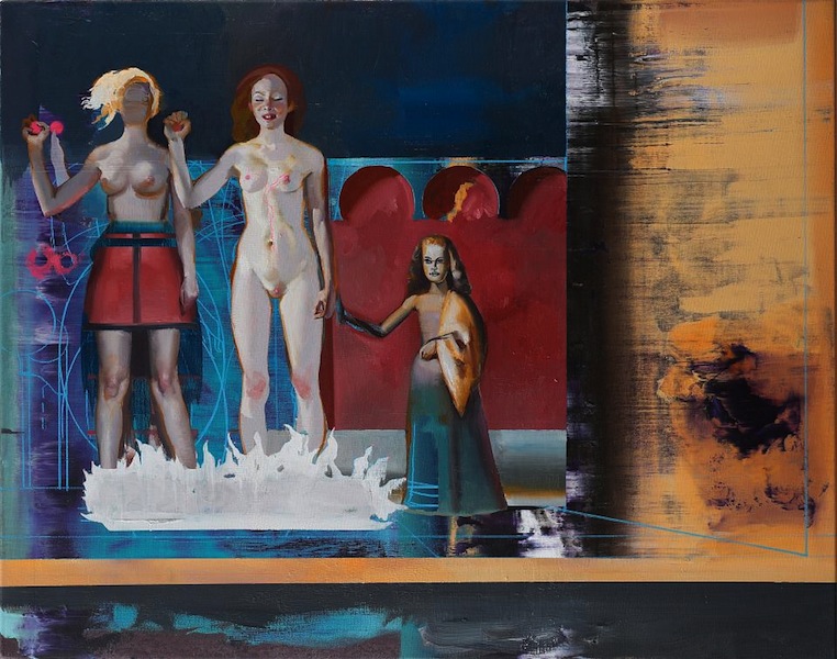 Rayk Goetze: The Unknown [Wer ohne Schuld ist], 2017, Öl und Acryl auf Leinwand, 80 x 100 cm 

