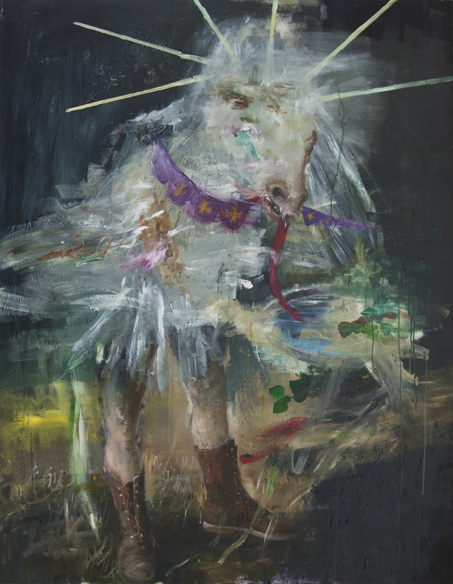 Alexander KÃ¶nig: Chimaira/Schimmel, 2012, Ã–l auf Leinwand, 180 x 140 cm