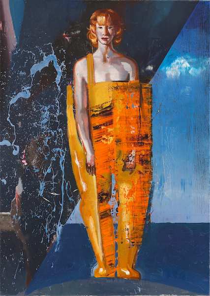 Rayk Goetze: Helfer, 2020, Öl und Acryl auf Leinwand, 70 x 50 cm