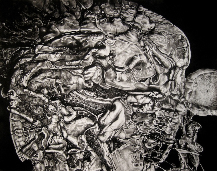 Peter Hock: Pangaea, 2010, charcoal on paper, 240 x 300 cm 

