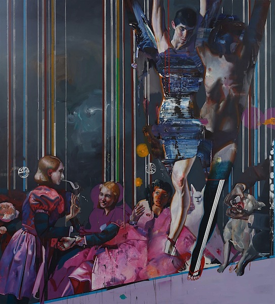 Rayk Goetze: Par de Deux, 2019, oil and acrylic on canvas, 220 x 200 cm 


