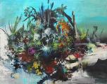 Alexander König: Gartenstück, 2016, oil and acrylic on canvas, 150 x 195 cm

