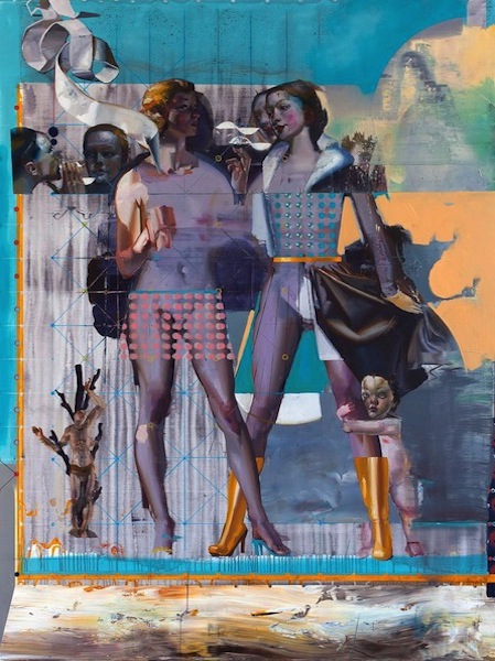 Rayk Goetze: Stille Post, 2017, oil and acrylic on canvas, 200 Ã— 150 cm 